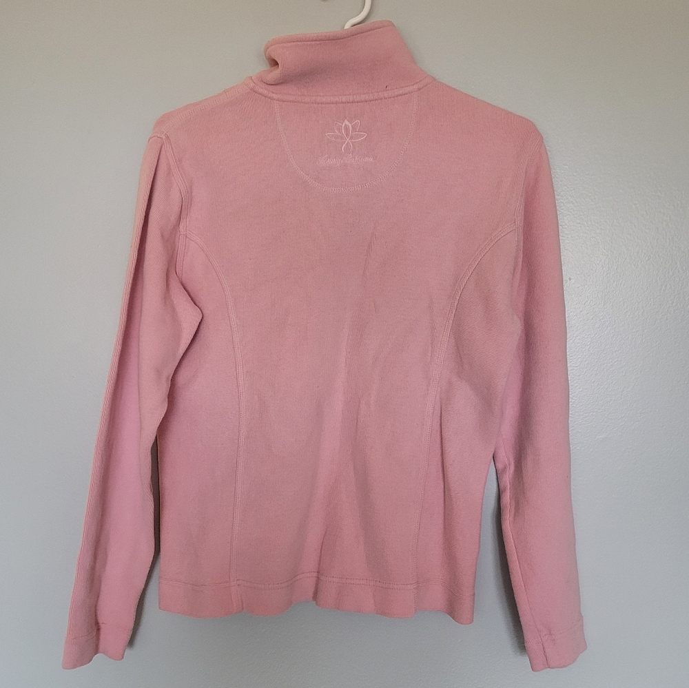 Tommy Bahama Women's Pink Quarter-Zip Sweater - Picture 5 of 10
